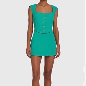 Amanda Uprichard Georgie Skort Romper Seafoam